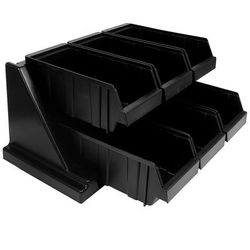 Cambro 6RS6110 Condiment Organizer w/ (6) Bins - Black, 6 Bins