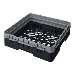Cambro BR414110 Camrack Base Rack with Extender - 1 Compartment, 4"H, Black, Full Size, Open Base Rack