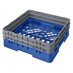 Cambro BR578168 Camrack Base Rack - (2)Extenders, 1 Compartment, 7 1/4"H, Blue, Full Size, Open Base Rack