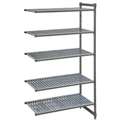 Cambro CBA183672V5580 36" NSF 5-Tier Polymer Shelf Kit - Camshelving Basics Plus, 18"W, 72"H, 36" x 18" x 72", Gray