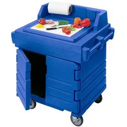 Cambro KWS40186 40 9/16" Mobile Serving Counter w/ Cabinet & Polyethylene Top, Navy Blue