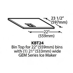 Ice-O-Matic KBT24 Ice Bin Top for 1-MFI Dispenser, MFI or GEM on 22" Bin
