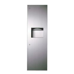 Bobrick B-39003 12 gallon Recessed Bathroom Trash Can w/ Paper Towel Dispenser, Stainless, 12-gal. Capacity, Stainless Steel