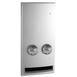 Bobrick B-4706C Recessed Sanitary Napkin/Tampon Dispenser - Free Vend, Stainless Steel