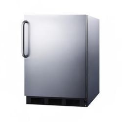 Summit FF7BKCSSADA 24" W Undercounter Refrigerator w/ 1 Section & 1 Door, 115v, Silver