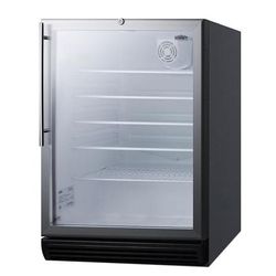 Summit SCR600BGLBIHVADA 23 5/8" W Undercounter Refrigerator w/ (1) Section & (1) Door, 115v, Silver