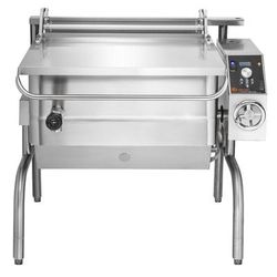 Groen BPM-40GA NG 40 gal. Tilt Skillet - Open Leg Base, Polished Pan, Measurement Marks, Natural Gas, Stainless Steel, Gas Type: NG
