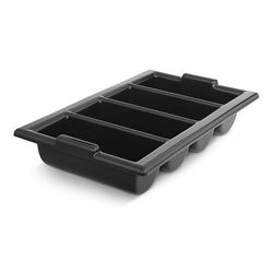 Vollrath 1375-06 Traex 4 Compartment Cutlery Bin - Plastic, Black, 4 Compartments
