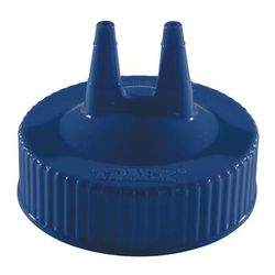 Vollrath 2300-44 Twin Tip Squeeze Bottle Replacement Cap - Wide Mouth, 16 32 oz, Blue