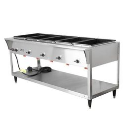 Vollrath 38215 76" Hot Food Table w/ 5 Wells & Undershelf, 120v, 5-Well, 76" Wide, Silver