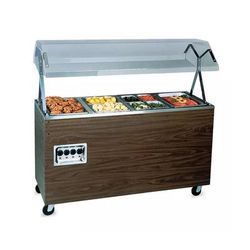 Vollrath 39948 60" Hot Food Table w/ 4 Wells & Enclosed Base, 120v, Brown