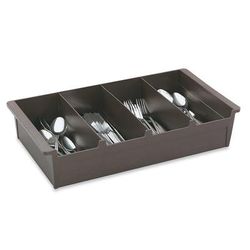 Vollrath 52652 4 Compartment Cutlery Bin - Plastic, Dark Brown, 4 Compartments