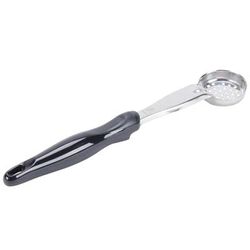 Vollrath 6432120 1 oz Round Perforated Spoodle - Black Nylon Handle, Heavy-Duty, Stainless Steel, 1 Ounce