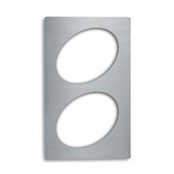 Vollrath 8243214 Miramar Template - For (2) 10" Oval Au Gratins, 21 1/8" x 12 3/4", Stainless Steel