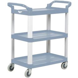 Vollrath 97004 3 Level Polymer Utility Cart w/ 300 lb Capacity, Raised Ledges, 3 Shelves, Gray