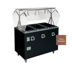 Vollrath T39768 46" Hot Food Table w/ 3 Wells & Enclosed Base, 120v, Brown