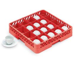 Vollrath TR-5-02 Rack-Master Glass Rack w/ 20 Compartments - Red, Pack of 6