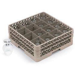 Vollrath TR8DDDDDD Traex Glass Rack w/ 16 Compartments - 16 Extenders, Beige