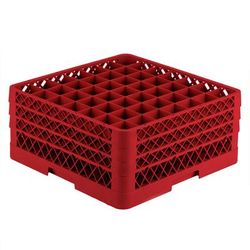 Vollrath TR9EEE 02 Rack-Master Glass Rack w/ 49 Compartments - 49 Extenders, Red