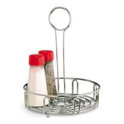 Vollrath WR-1023 Round Condiment Caddy - Chrome Plated Wire, Silver