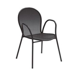 emu E116HDQS (E204) Ronda Heavy Duty Indoor/Outdoor Stackable Armchair - Steel, Black, Powder Coated Steel, Antique Black