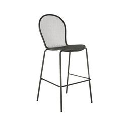 emu E128 (22) 46" Ronda Barstool w/ Mesh Back & Seat - Steel, Iron Finish, Steel Mesh Seat/Back, Silver
