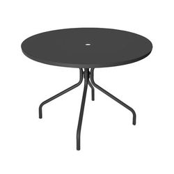 emu E823 (22) 36" Round Indoor/Outdoor Table w/ Umbrella Hole - Steel, Antique Iron