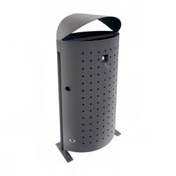 emu U694S 25 gal Dara Litter Bin - Outdoor, Steel, Gray, 25 Gallon, Gray Steel