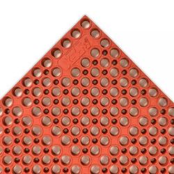 NoTrax T11S3958RD San-Eze II Grease-Proof Floor Mat, 3 1/4' x 4 7/8', 7/8" Thick, Red