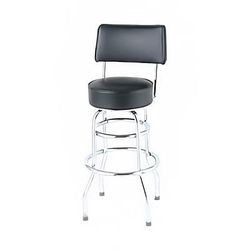Royal Industries ROY 7716 B Commercial Bar Stool w/ Open Back & Black Vinyl Seat, Chrome, Set of 2