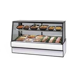 Federal SGR7748CD 77-1/8" Full Service Deli Case w/ Straight Glass - 2 Levels, 120v, Black