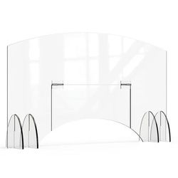 Rosseto AG013 Freestanding Safety Shield w/ Pass Thru Door - 48"L x 28"H, Acrylic, Clear