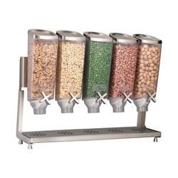 Rosseto EZP2883 Countertop Dry Food Dispenser, (5) 1 gal Hoppers, Stainless Steel
