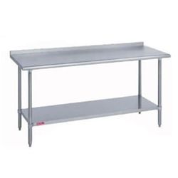 Duke 314-30132-2R 132" 14 ga Work Table w/ Undershelf & 300 Series Stainless Steel Top, 1 1/8" Backsplash