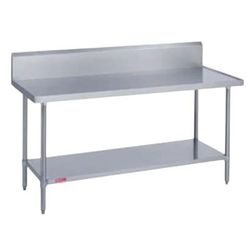 Duke 314-3636-10R 36" 14 ga Work Table w/ Undershelf & 300 Series Stainless Steel Top, 9 1/2" Backsplash