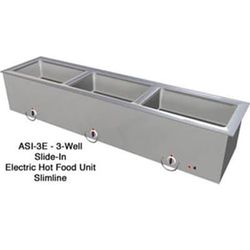 Duke ASI-3ESL 68 1/4" Slide In Hot Food Table w/ (3) Wells, 120v, Silver