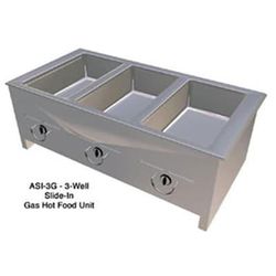 Duke ASI-3G 46 1/4" Slide In Hot Food Table w/ (3) Wells, Natural Gas, Silver, Gas Type: NG