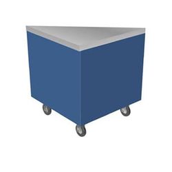 Duke TTU-45SS 32" Mobile Serving Counter w/ Enclosed Base & Stainless Top, 45-Degree Corner, Silver