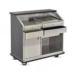 FWE CB-4 L7 48"L Conventional Portable Bar, Stainless Interior, Sterling Ash, Gray