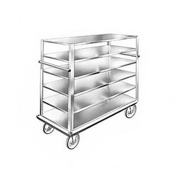 FWE UCU-72-609AL Queen Mary Cart - 6 Levels, 2000 lb. Capacity, Aluminum, Raised Edges