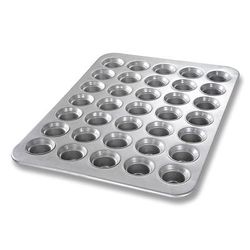 Chicago Metallic 42756 Mini Muffin Pan, Makes (35) 2 3/4" Muffins, AMERICOAT Glazed 26 ga Aluminized Steel