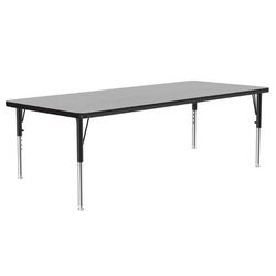 Correll A3072-REC-15-09-09 Activity Table w/ 1 1/4" High Pressure Top, 72"W x 30"D, Gray Granite