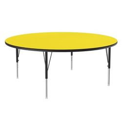 Correll A60-RND-38-09-09 60" Round Table w/ 1 1/4" High Pressure Top, Yellow