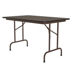 Correll CF3048PX-01 48" Rectangular Folding Table w/ Walnut Top, 29"H, Black