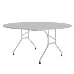 Correll CF60MR 15 60" Round Folding Table w/ Gray Granite Melamine Top. 29"H