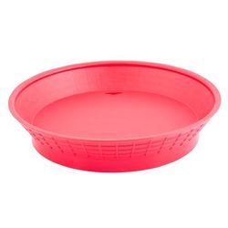 Tablecraft 157510R 10 1/2" Round Platter Basket w/ Base, Polypropylene, Red, 1 Dozen