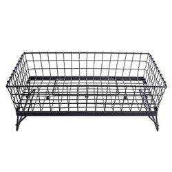 Tablecraft GMT21125 Full-Size Adjustable Wire Serving Basket, 21" x 12" x 5", Black