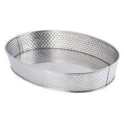 Tablecraft GPSS129 Oval Brickhouse Collection Serving Platter, 12" x 9", Stainless Steel, Stainless Steel