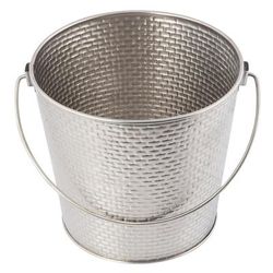 Tablecraft GTSS87 7" Wine Bucket/Pail - Stainless Steel, Brick Pattern, Silver