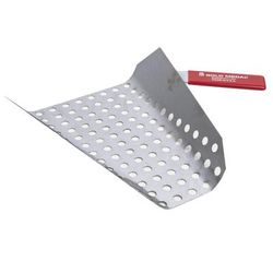 Gold Medal 2105 Large Right Handed Perforated Jet Scoop, Aluminum, Silver